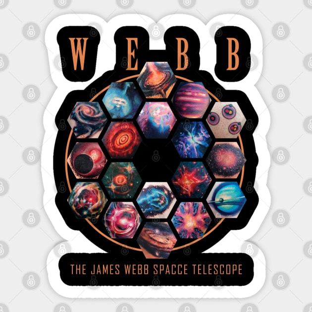 Webb - James Webb Space Telescope Sticker by Claessens_art